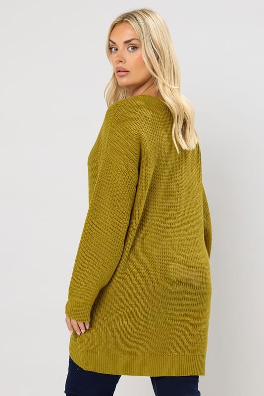 Evans YOURS Curve Moss Green Essential Knitted Jumper