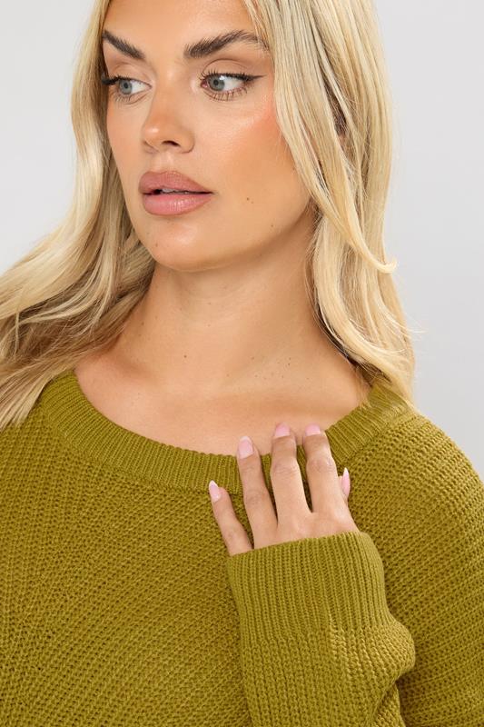 Evans YOURS Curve Moss Green Essential Knitted Jumper