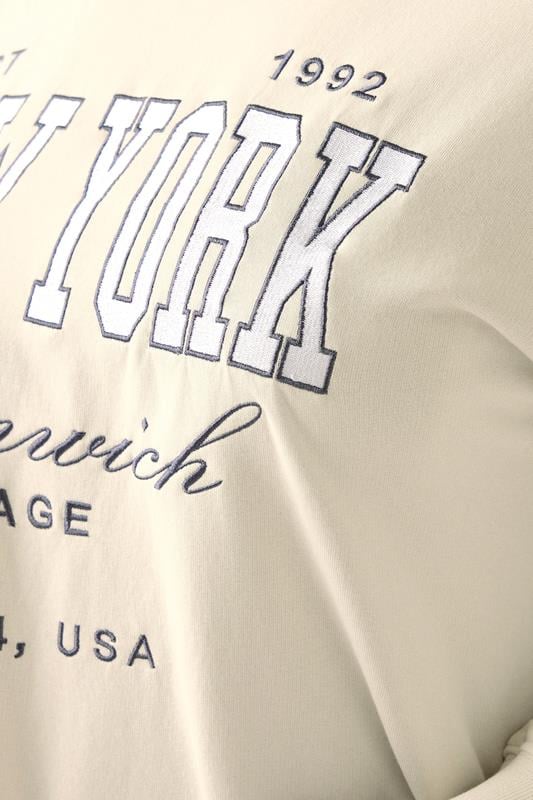 Evans YOURS Curve Natural Brown 'New York' 2-In-1 Sweatshirt