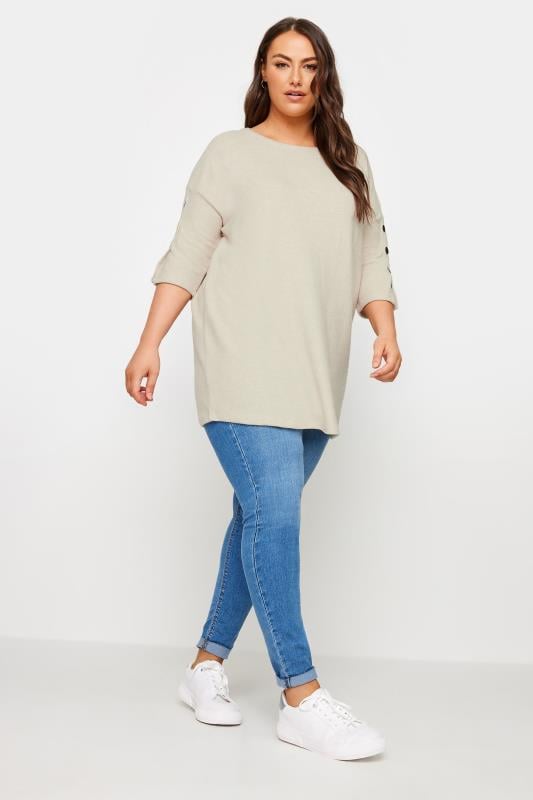 Evans YOURS Curve Natural Brown Soft Touch Button Top