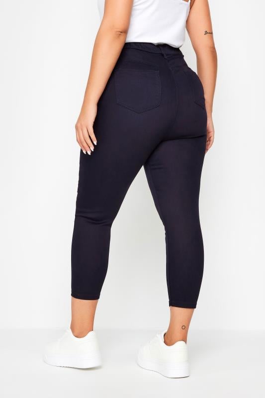 Evans YOURS Curve Navy Blue Cropped Stretch GRACE Jeggings