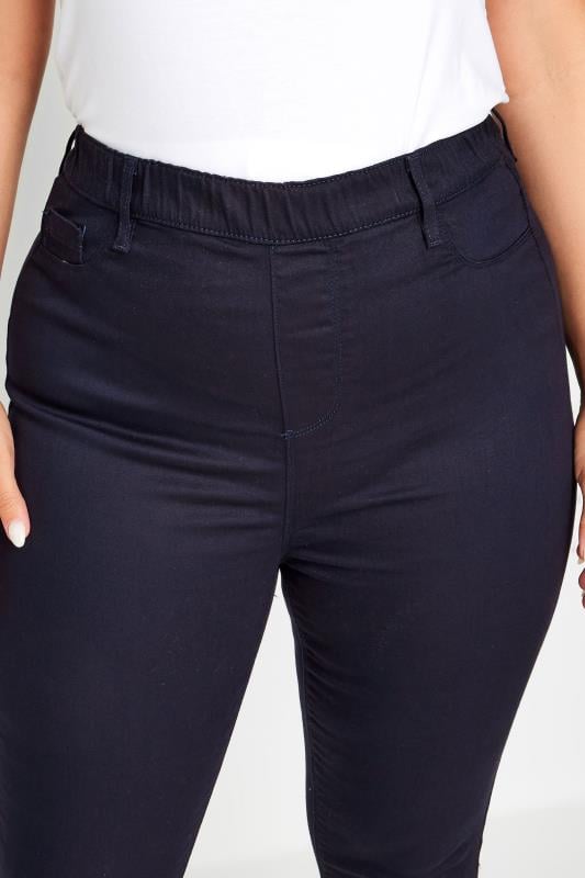 Evans YOURS Curve Navy Blue Cropped Stretch GRACE Jeggings