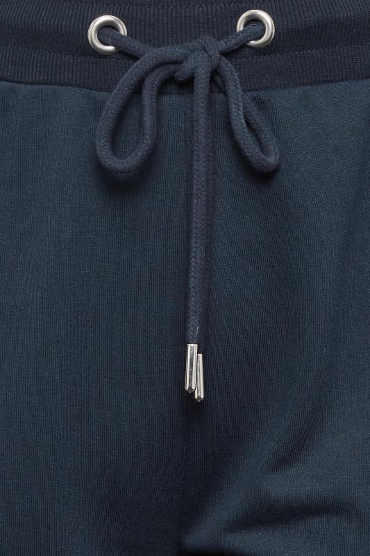 Evans YOURS Curve Navy Blue Cropped Stretch Joggers