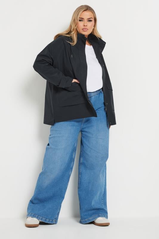 Evans YOURS Curve Navy Blue Raglan Lightweight Jacket