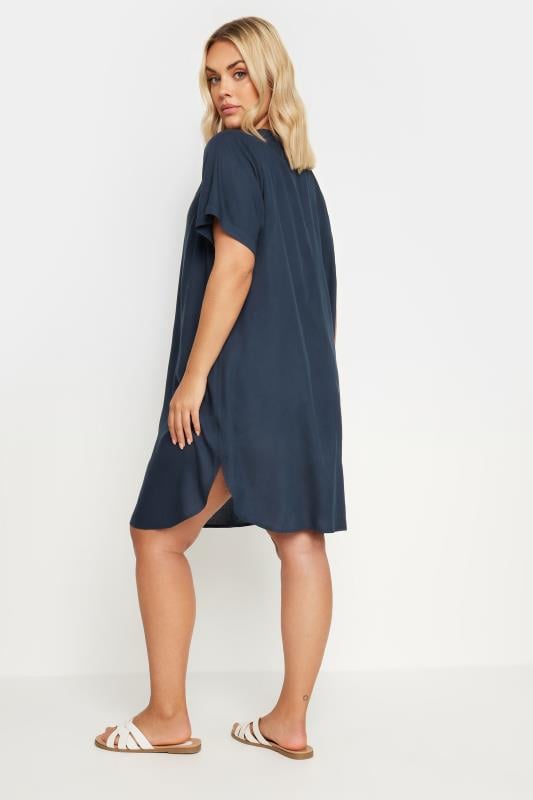 Evans YOURS Curve Navy Blue Short Sleeve Tunic Dress