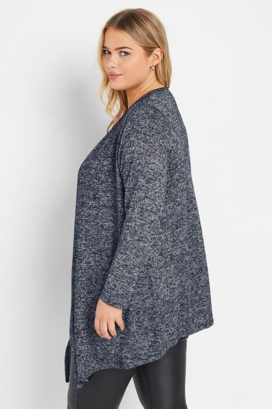 Evans YOURS Curve Navy Blue Soft Touch Waterfall Cardigan