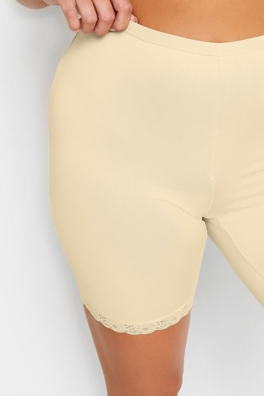 Evans YOURS Curve Nude Lace Trim Anti Chafing High Waisted Shorts