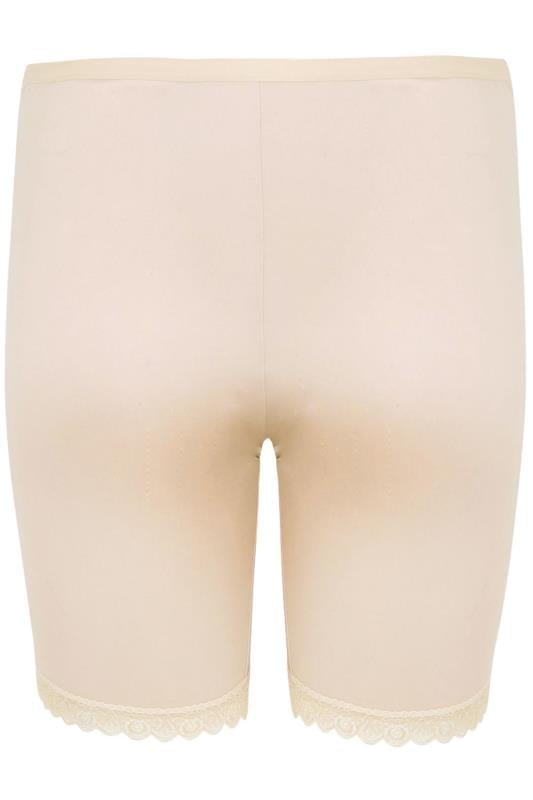 Evans YOURS Curve Nude Lace Trim Anti Chafing High Waisted Shorts