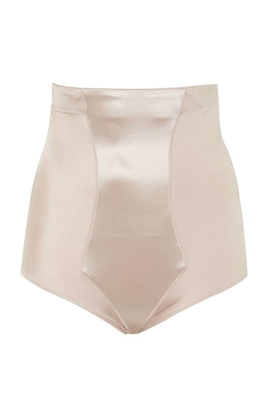 Evans YOURS Curve Nude Satin Control High Waisted Full Brief