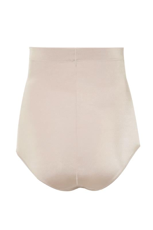Evans YOURS Curve Nude Satin Control High Waisted Full Brief