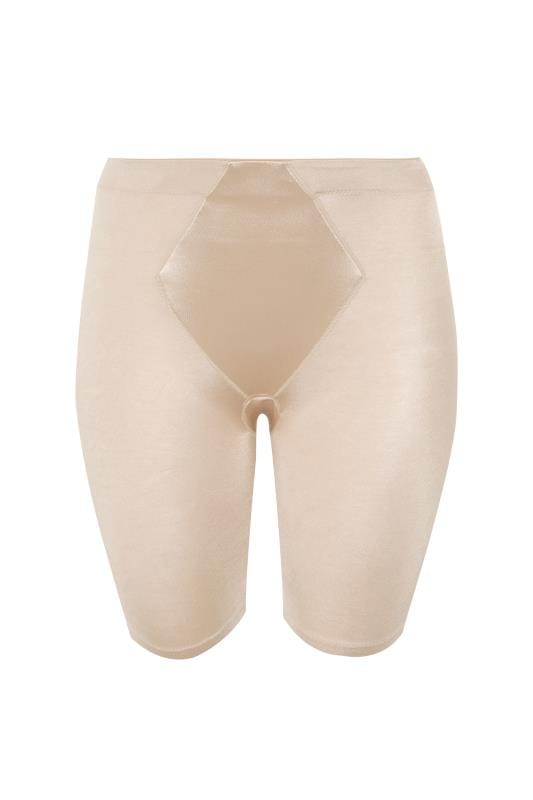 Evans YOURS Curve Nude Satin Control High Waisted Shorts