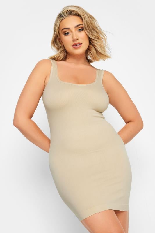 evans YOURS Curve Nude Seamless Control Underbra Slip Dress