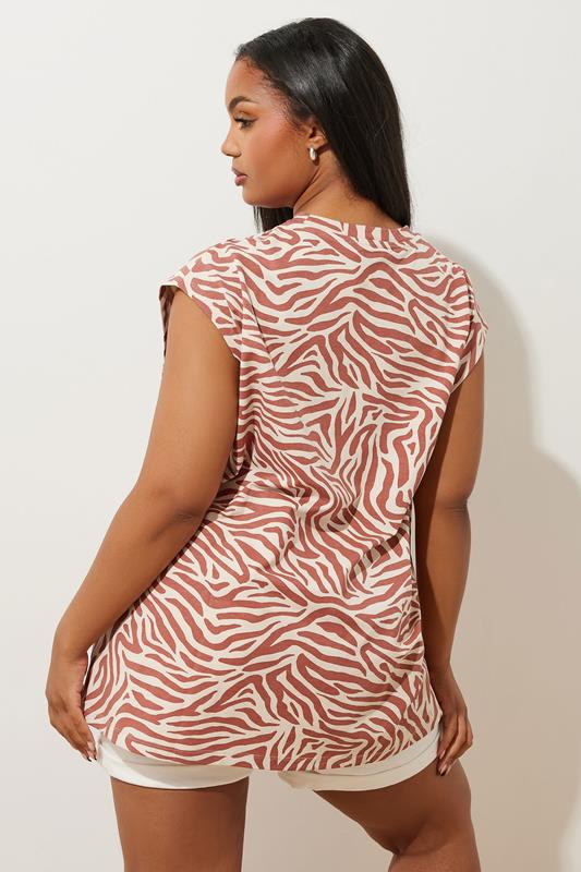 Evans YOURS Curve Orange Zebra Print Oversized Boxy Vest Top