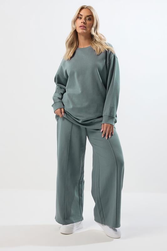 Evans YOURS Curve Petrol Blue Sweatshirt & Jogger Set