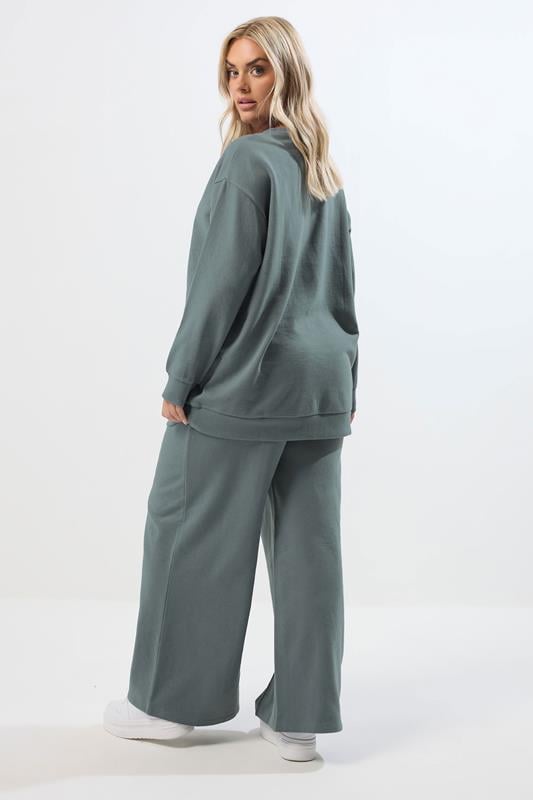 Evans YOURS Curve Petrol Blue Sweatshirt & Jogger Set