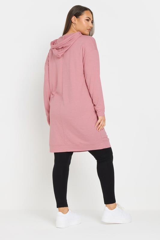 Evans YOURS Curve Pink Diamante Embellished 'Love' Hoodie Dress