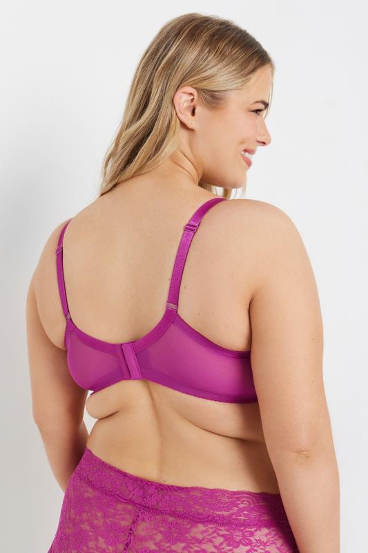 Evans YOURS Curve Pink Lace Non-Padded Underwired Bra