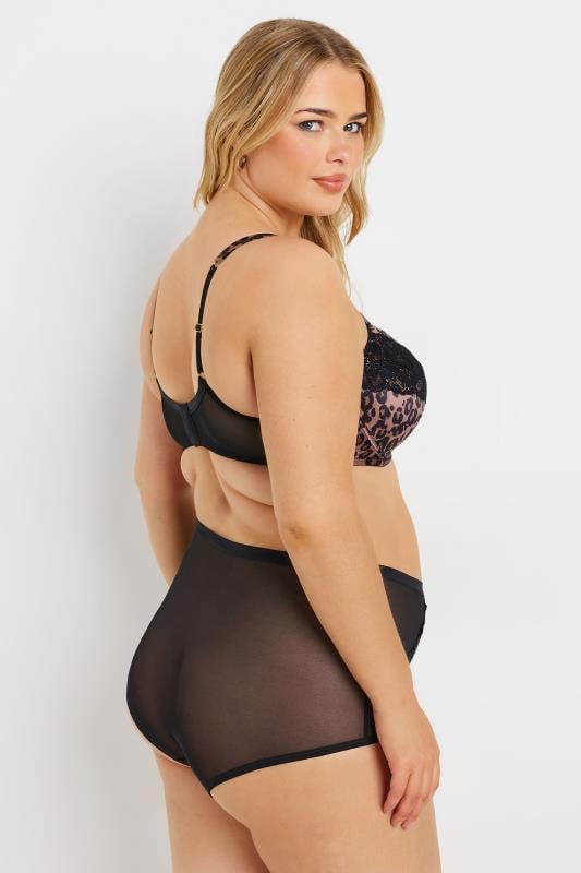 Evans YOURS Curve Pink Leopard Print Satin T-Shirt Bra