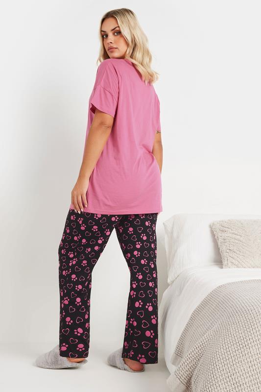 Evans YOURS Curve Pink 'Let's Get Snuggly' Wide Leg Pyjama Set