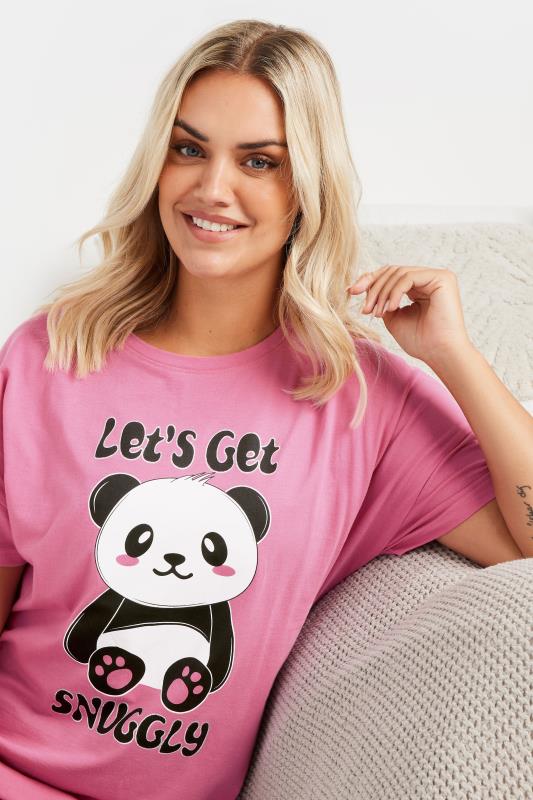 Evans YOURS Curve Pink 'Let's Get Snuggly' Wide Leg Pyjama Set