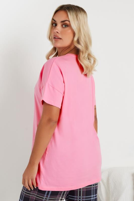 Evans YOURS Curve Pink 'Let's Sleep' Slogan Pyjama Top