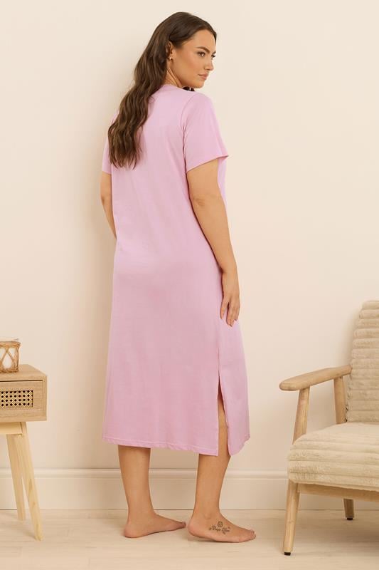 Evans YOURS Curve Pink 'Morning Cuddles' Teddy Print Midaxi Nightdress