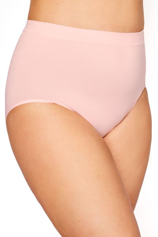 Evans YOURS Curve Pink Seamless Light Control High Waisted Full Briefs
