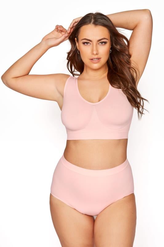 evans YOURS Curve Pink Seamless Light Control High Waisted Full Briefs