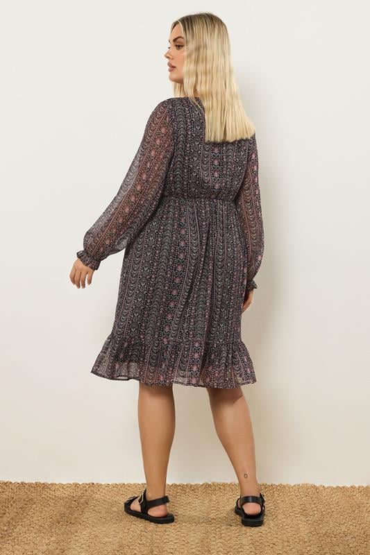 Evans YOURS Curve Purple Floral Paisley Smock Mini Dress