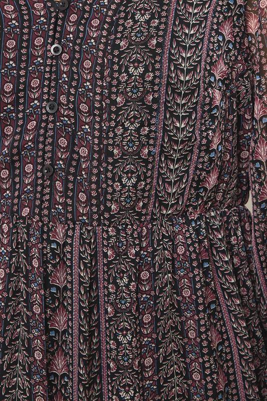 Evans YOURS Curve Purple Floral Paisley Smock Mini Dress