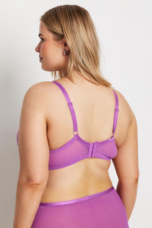 Evans YOURS Curve Purple Lace Detail Non-Padded Bra