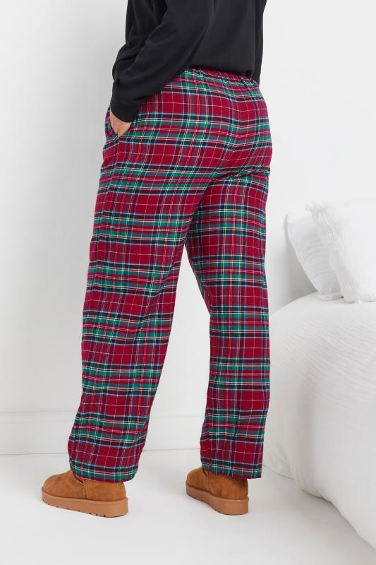 Evans YOURS Curve Red Boyfriend Check Pyjama Bottoms