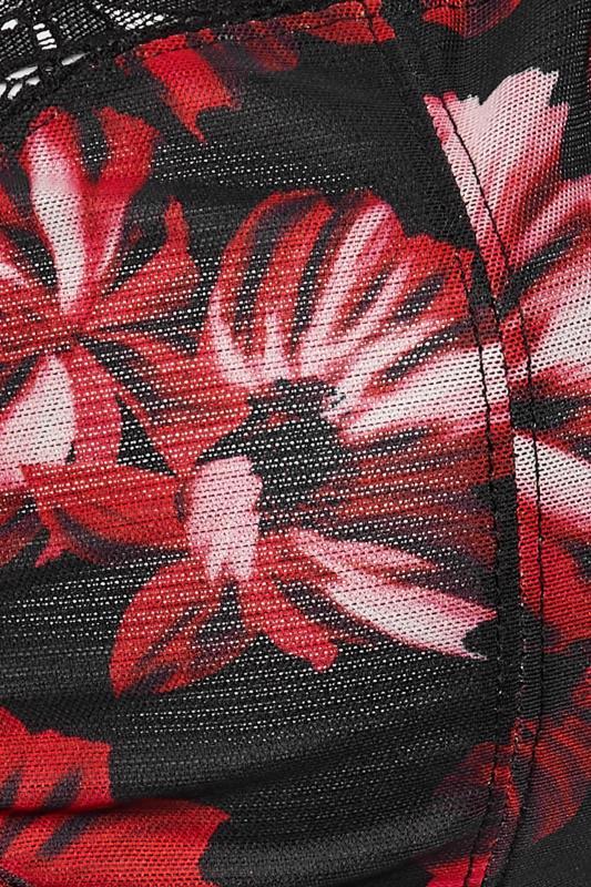 Evans YOURS Curve Red Floral Print Non-Padded Underwired Bra