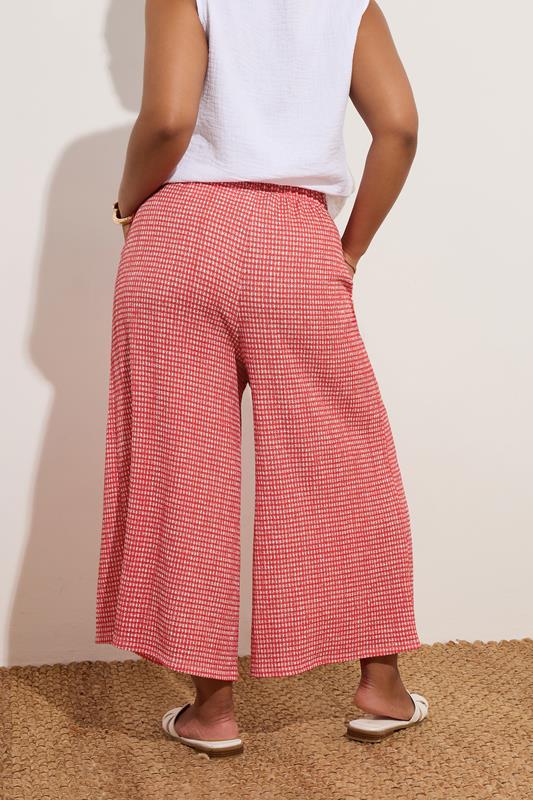 Evans YOURS Curve Red Gingham Crinkle Midaxi Culottes