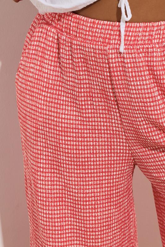 Evans YOURS Curve Red Gingham Crinkle Midaxi Culottes