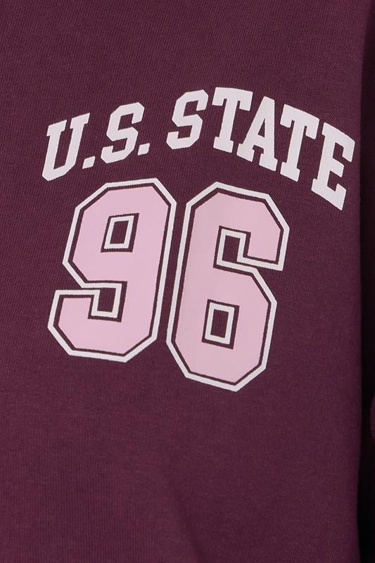 Evans YOURS Curve Red 'Illinois' Back Print Sweatshirt