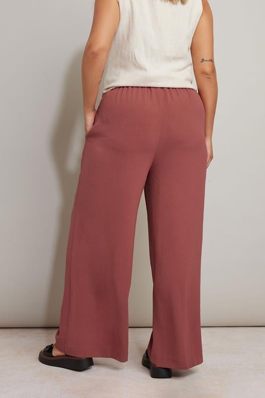 Evans YOURS Curve Rust Orange Twill Wide Leg Trousers