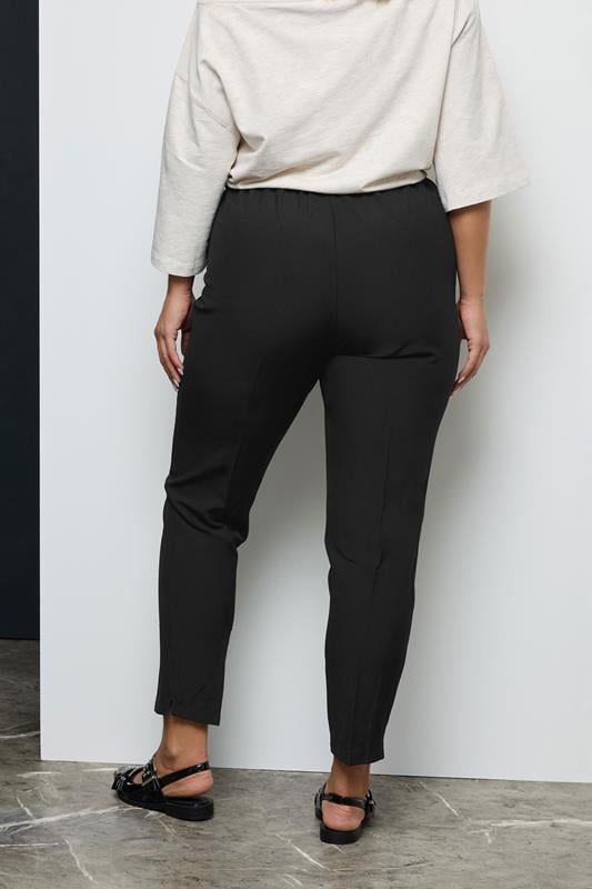 Evans YOURS Curve The Perfect Fit Black Elasticated Tapered Stretch Trousers