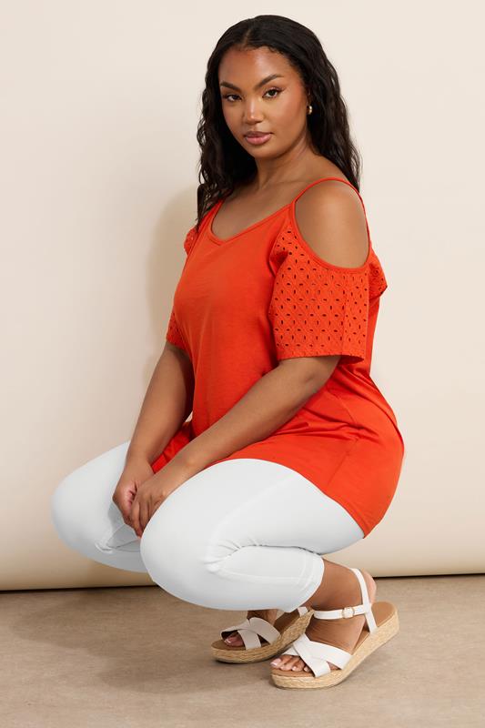 Evans YOURS Curve White Cropped Stretch JENNY Jeggings