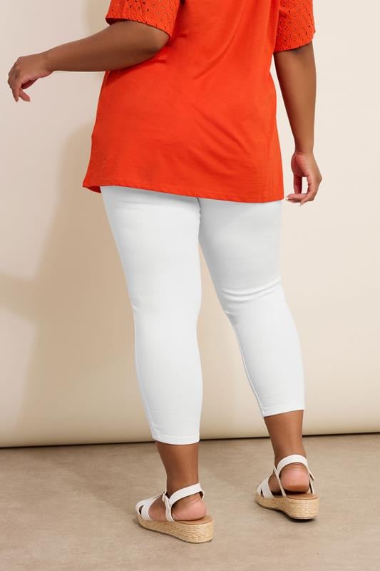 Evans YOURS Curve White Cropped Stretch JENNY Jeggings