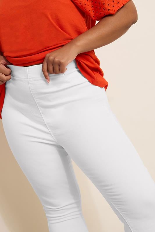 Evans YOURS Curve White Cropped Stretch JENNY Jeggings