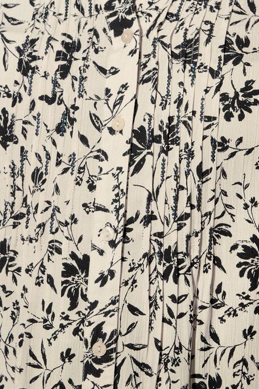 Evans YOURS Curve White Floral Print Pintuck Blouse