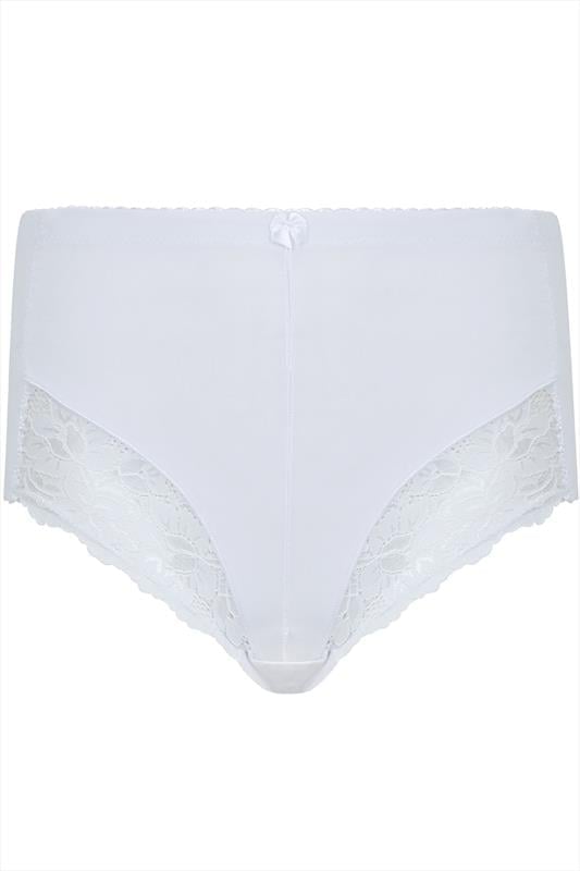 Evans YOURS Curve White Light Control High Waisted Full Briefs