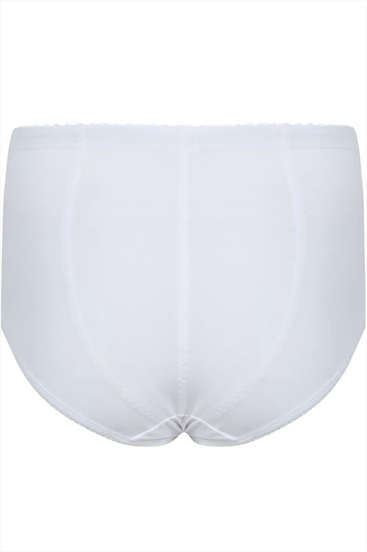 Evans YOURS Curve White Light Control High Waisted Full Briefs