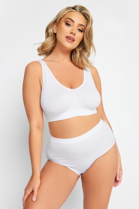 Evans YOURS Curve White Seamless Light Control High Waisted Full Briefs