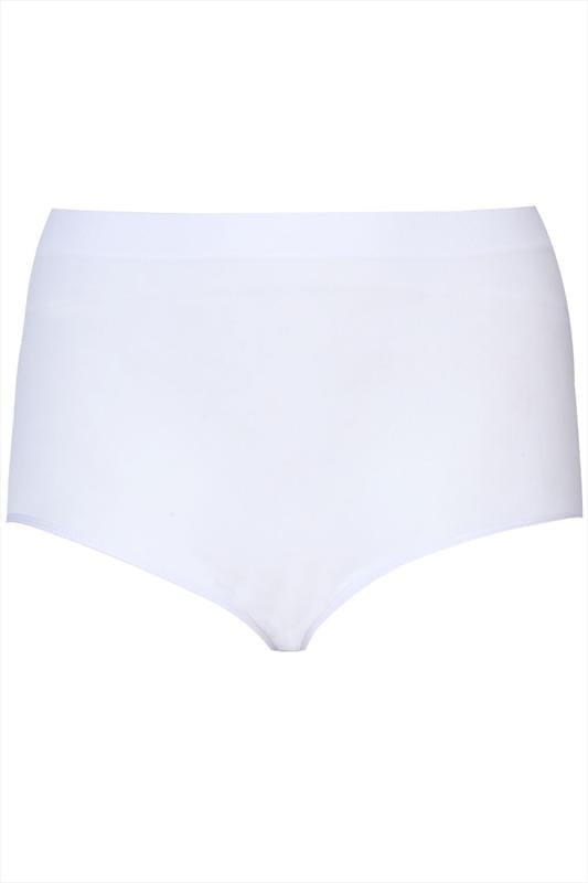 Evans YOURS Curve White Seamless Light Control High Waisted Full Briefs