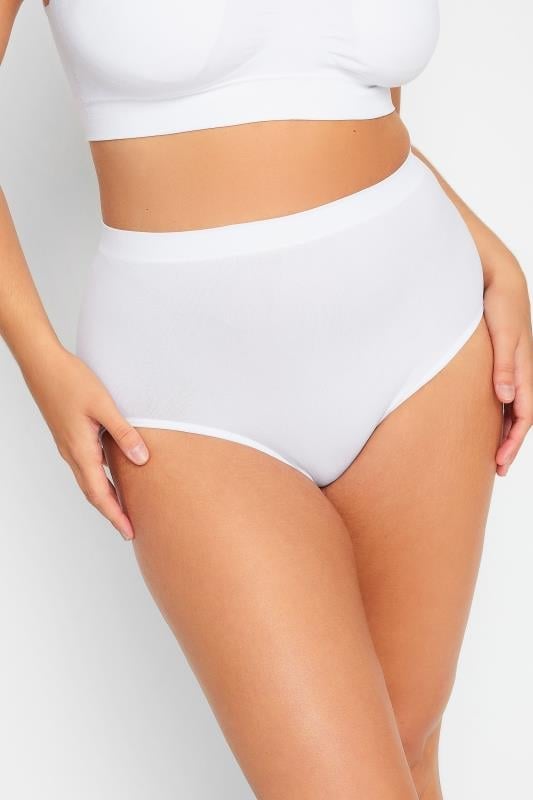 evans YOURS Curve White Seamless Light Control High Waisted Full Briefs