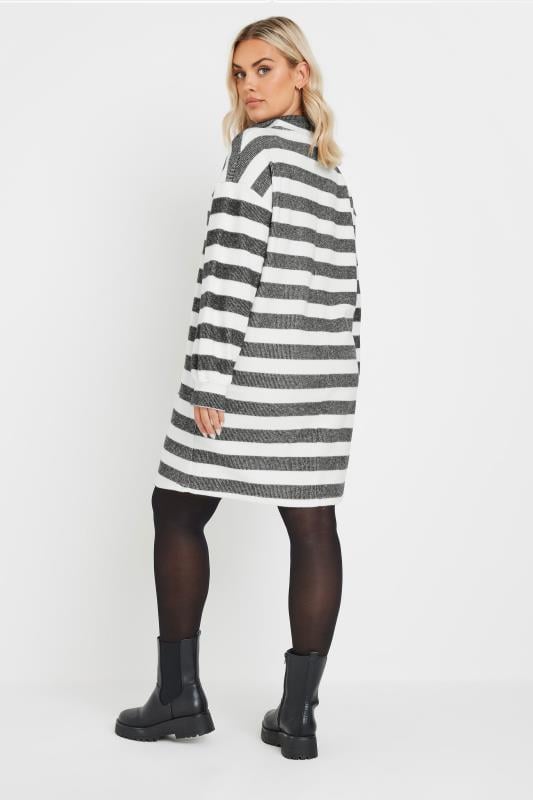 Evans YOURS Curve White Stripe Soft Touch Jumper Dress