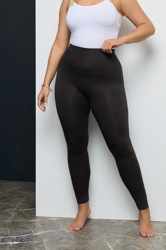 Evans YOURS FOR GOOD 2 PACK Curve Black Cotton Stretch Leggings