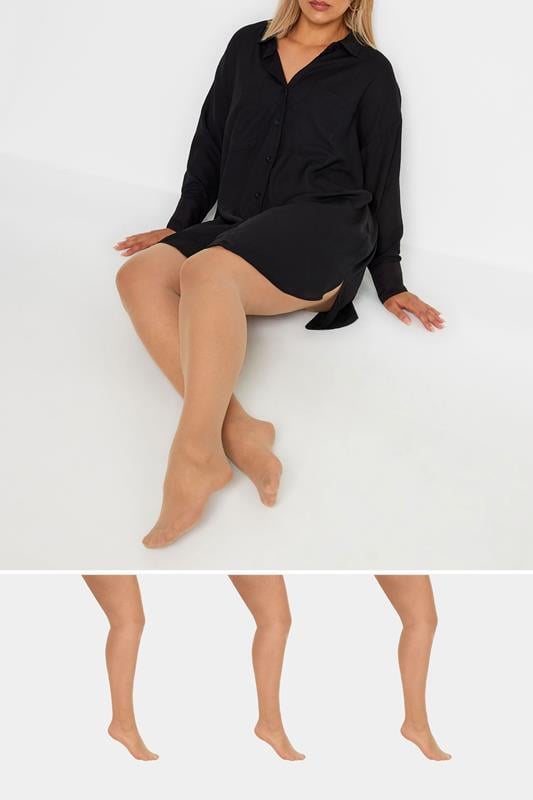 evans YOURS FOR GOOD 3 PACK Natural 15 Denier Ladder Resist Tights